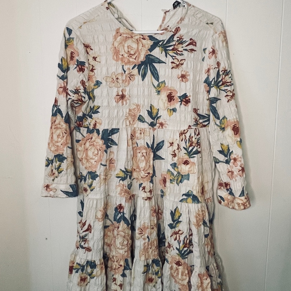 Zara Floral Mini Dress - White and Pink